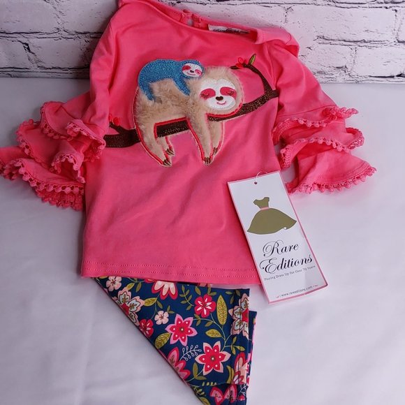 'RARE EDITIONS' TOP & PANTS SLOTH OUTFIT SET - Picture 16 of 16